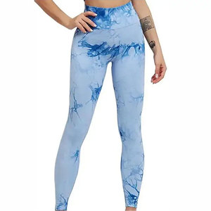 Leggings de Yoga de Cintura Alta, Largos, Simples, con Estampado por Transferencia de Calor, Cintura Elástica sin Costuras, Spandex/Nylon Ecológico - Product Image 1