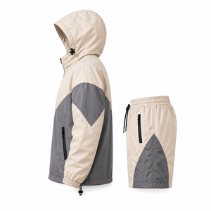 Conjunto de Chaqueta Cortavientos Ligera de Nailon y Pantalones Cortos para Hombre, Ropa Deportiva Personalizada para Actividades al Aire Libre, Secado Rápido - Product Image 3