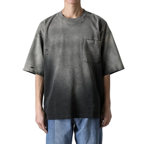 T-shirts surdimensionnés délavés à l'acide, colorés, épais, effet usé et délavé au soleil pour hommes - Product Image 6