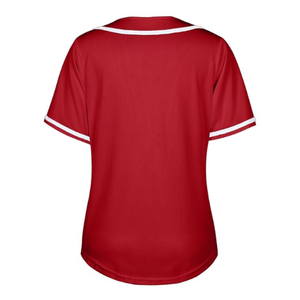 Women's Red <b>Baseball</b> Jersey Shirt Button Down Blank Softball Jersey's Short Sleeve Hip Hop Active Sportswear Women Shirts Tops - Product Image 3