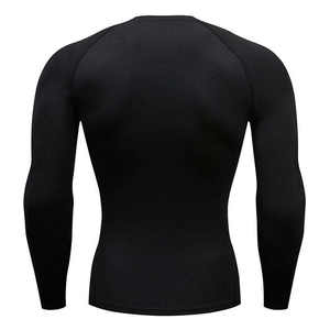 T-shirt de sport à manches courtes pour homme, col en U, compression, séchage rapide, coupe ajustée, sous-vêtement de sport, haut de musculation - Product Image 3