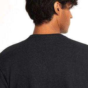 Sudadera de Cuello Redondo para Hombre, 100% Algodón, Color Negro Sólido, Manga Larga, Corte Regular, Estilo Casual para Otoño, Peso Medio, Diseño Liso Teñido - Product Image 2