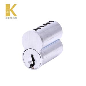 Cilindro de cerradura de puerta con logotipo personalizado disponible, latón cromado satinado, 6 pines, ranura en K, SFIC, para seguridad de puertas - Product Image 1