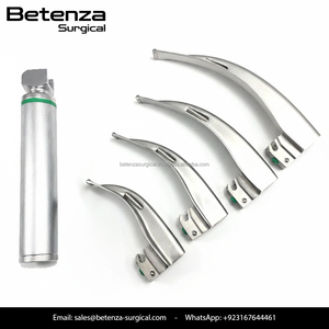 Ensemble de laryngoscopes à fibres optiques Macintosh, 5 pièces, réutilisables, en acier inoxydable de qualité chirurgicale, manuels, pour ORL et anesthésie - Product Image 2