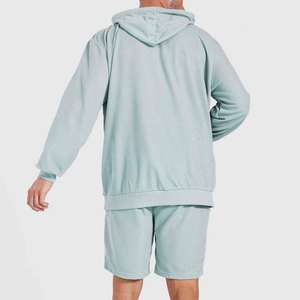 Ropa Deportiva Urbana de Verano, 100% Poliéster, Conjunto Deportivo para Adultos, Conjunto de 2 Piezas con Sudadera con Capucha y Pantalones Cortos para Hombre - Product Image 4