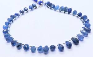 AAA Natural <b>Blue</b> Kyanite Faceted Teardrop Shape <b>Beads</b> Necklace 5x7-5x9MM Kyanite Gemstone <b>Beads</b> 9 Inch Drop Shape Kyanite <b>Beads</b> - Product Image 3