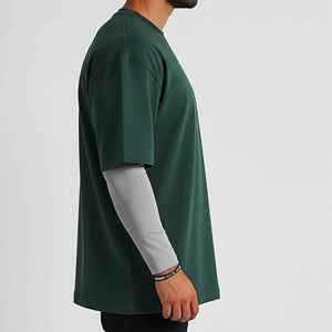 เสื้อยืดออกกำลังกายทรงโอเวอร์ไซส์ผ้าเจอร์ซีย์คอตตอน 100% สำหรับผู้ชาย สไตล์ฮิปฮอปคุณภาพสูง แขนยาวปกติ น้ำหนักเบา ใส่สบายในฤดูร้อน แห้งเร็ว - Product Image 2