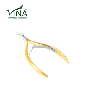 Cortaúñas Vina VNC-08V de Acero Inoxidable Dorado, Mango Semi-Curvo, Mandíbula Afilada de Precisión, Profesional para Salón de Belleza, Cuidado de Uñas - Product Image 1