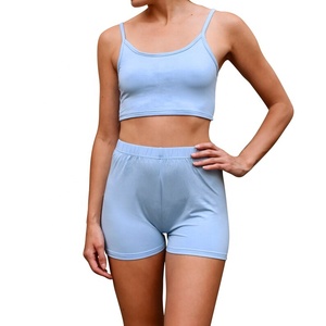 Conjunto Deportivo Beige sin Costuras para Mujer, Shorts de Ciclismo y Sujetador Deportivo, Conjunto de Dos Piezas para Gimnasio, Cintura Alta, Ropa Deportiva para Yoga y Fitness - Product Image 5
