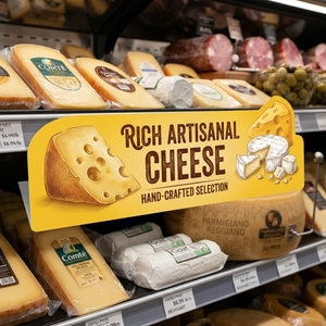 Présentoir publicitaire promotionnel en PVC pour supermarché, panneau de signalisation de produits pratique sans BPA - Product Image 1