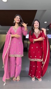 LANZAMIENTO NUEVA COLECCIÓN DE MODA 3 PIEZAS FANCY KURTI CON PLAZZO Y DUPATTA HEAVY FAUX GEORGETTE HEAVY MICRO ALGODÓN - Product Image 2