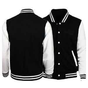 Oem <b>Winter</b> Men's Varsity <b>Jacket</b> Leather Sleeves Fleece Wool Body Stand Collar Embroidery Vintage Style Reversible Breathable - Product Image 2