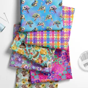 Grosir kustom selimut bayi Digital dicetak tumpukan panjang kain Minky tunggal