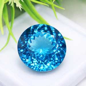 Piedra Preciosa de Aguamarina Azul Facetada y Redonda, Piedra Natural Suelta para Joyería, Gema de Lujo para Anillo o Colgante - Product Image 1
