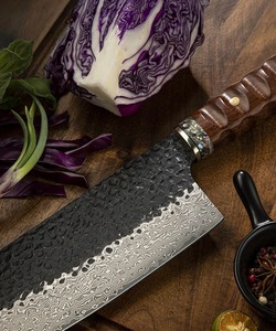 Cuchillo de Cocina Moderno Forjado a Mano con Hoja de Acero al Carbono de 7 Pulgadas, Mango de Madera Ambidiestro, 3.0mm de Grosor, Extra Afilado, Apto para Lavavajillas - Product Image 3