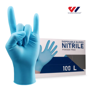TWI CE 4mil Thickness Disposable Blue Nitrile Gloves Box Powder Free Waterproof Disposable Powder Free Nitrile Gloves - Product Image 4