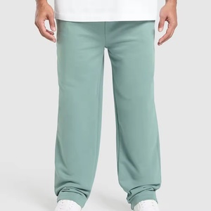 Custom OEM Service Casual Blank Fitness Straight Leg <b>Elastic</b> Polyester / Cotton Sport Sweatpants Men's Athleisure Pants - Product Image 1