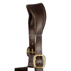 Licol de cheval rembourré en cuir doux Extra lisse et confortable, couvre-chef anatomique sur mesure avec anneaux de boucle en laiton plaqué solide - Product Image 1