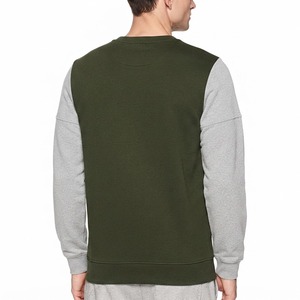 Sweat-shirt à col rond pour homme, couleur vert olive, coupe classique, manches longues, en molleton, pour l'automne et l'hiver - Product Image 3