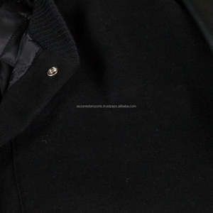 Veste bomber en laine de haute qualité avec manches en cuir véritable, veste universitaire pour hommes et femmes - Product Image 3