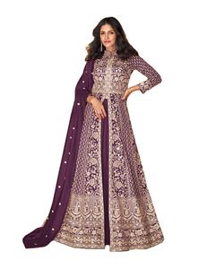 El último diseñador Faux Georgette Sequence Thread Work Bata de Fab Zone - Product Image 1