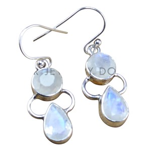 Moonstone <b>Earrings</b> For Women 925 Sterling Silver Handmade Beautiful Cut Design Natural Gemstone <b>Fine</b> Jewelry Wholesale - Product Image 1
