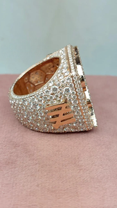 Custom <b>Initial</b> Letter <b>Ring</b> 925 Sterling Silver VVS Moissanite Diamond Iced Out Hip Hop Statement <b>Ring</b> For Men's Wear - Product Image 4