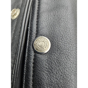 Gilet de motard en cuir véritable noir, style western, avec lacets latéraux, boutons-pression et poches avant - Product Image 5