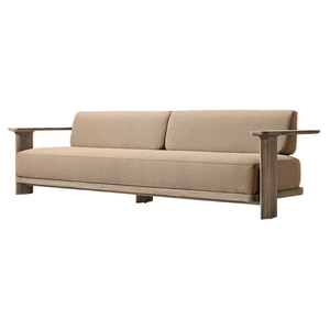 Contemporary Modern <b>Outdoor</b> <b>Sofa</b> Solid Teak Two-Seater Waterproof Cushion Luxury Garden Lounge Furniture for Resort Villa - Product Image 2