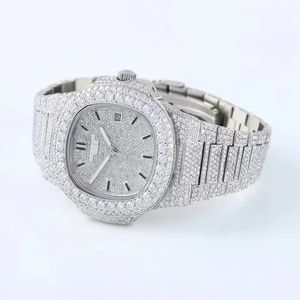 Reloj de Diamantes de Acero Inoxidable para Hombre y Mujer, Reloj de Lujo de Cuarzo Analógico con Caja Rectangular de 36 mm, Cierre Desplegable, Cristal de Zafiro - Product Image 4