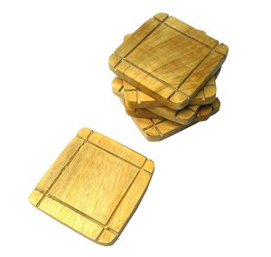 Wooden Square Shape Coaster for Tea Coffee Cups Heat Resistant <b>Table</b> <b>Protection</b> Coasters for Home Office - Product Image 2