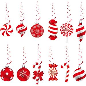 Set di 30 Decorazioni Natalizie a Spirale a Forma di Bastoncino di Zucchero e Ghirlande per Feste di Natale - Product Image 2