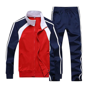 Veste avec capuche amovible et fermeture éclair intégrale sur le devant, pantalon avec deux poches latérales à fermeture éclair, ensemble coupe-vent - Product Image 1