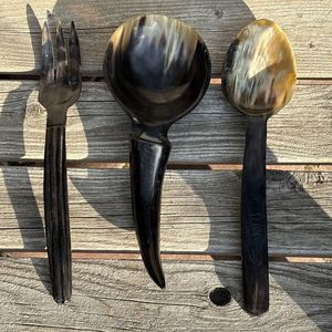 Eco Luxury Horn Cutlery Spoon Handmade Long Handle <b>Rustic</b> <b>Dining</b> Party Utensil Premium Quality Finish - Product Image 1