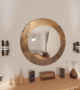 <b>Round</b> Handmade Decorative <b>Wall</b> <b>Mirror</b> with Bone Inlay Modern Design <b>for</b> Home Living Room Bedroom Entryway Accent REHMAN CRAFT - Product Image 2