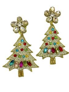 Pendientes de gota con cuentas de semillas bohemias caseras con estilo de las mejores cuentas de colores de la India - Product Image 5