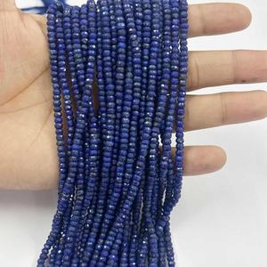 Cuentas de piedra Rondelle facetadas de lapislázuli azul Natural de 3mm Cuentas sueltas tradicionales Collar Pulseras Proveedores Fabricantes - Product Image 2