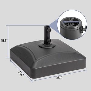 Base in plastica da 21,6 pollici con iniezione d'acqua e ruote per ombrelloni da patio e basi per ombrelloni - Product Image 2