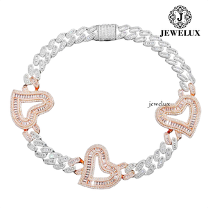Cadena de Eslabones Cubanos de Plata 925 de Calidad Premium, Chapada en Oro de 14K/18K, con Incrustaciones de Moissanita, Estilo Hip Hop, Joyería Unisex de Lujo, IGI - Product Image 1