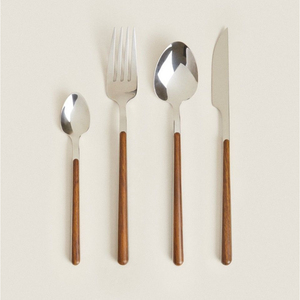 ชุดช้อนส้อมสแตนเลสพรีเมียม Royal Home Collection ด้ามจับไม้ธรรมชาติ ทนทาน ขัดเงาอย่างดี เป็นมิตรกับสิ่งแวดล้อม - Product Image 4