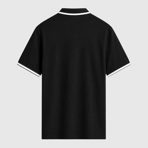 Camiseta Polo Moderna para Hombre con Cuello a Rayas Negras, Suave, Transpirable, de Manga Corta, Informal, Deportiva, para Uso Diario - Product Image 2