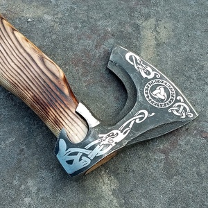 Handmade DIY Grade Viking <b>Axe</b> Head High Quality Carbon Steel Rose Wood <b>Handle</b> Customizable Outdoor Hatchet New Design - Product Image 4