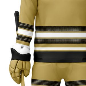 Tenue de hockey sur glace or et noir pour hommes – Ensemble maillot et pantalon de hockey professionnel respirant et léger pour matchs d'équipe - Product Image 6