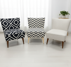 Fauteuil à dossier haut écologique au design géométrique moderne en zigzag et crème pour salon et hôtel - Product Image 2