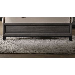 Bellissimo letto a pannello king size, finitura grigia, elegante mobile da camera da letto in legno con testiera in legno di gomma FB impiallacciato. - Product Image 4