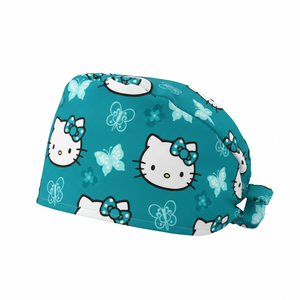 custom printed pure cotton surgical scrub cap adjustable nurse hat for doctors and healthcare professionals breathable - Product Image 6