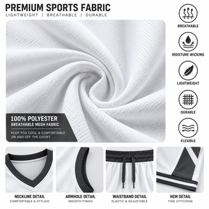 Ensemble de maillot et short de basket-ball personnalisés, fabrication directe, vêtements de sport d'équipe, polyester respirant, sublimation complète, logo personnalisé - Product Image 5