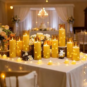 Set di 12 Candele LED Senza Fiamma con Timer, Atmosfera Romantica, Decorazione per la Casa, Candele Acriliche Stabili con Effetto Tremolante - Product Image 4