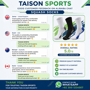Chaussettes de squash en polyester et élasthanne de qualité supérieure, 200 GSM, respirantes, anti-humidité, avec talon et bout rembourrés, logo jacquard, vêtements de sport personnalisés - Product Image 6