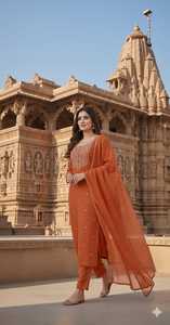 Pink Rayon Embroidered Indian Pakistani Salwar Kameez <b>Kurta</b> Set <b>Women</b> Ethnic Dress Wedding Party Wear <b>for</b> <b>Women</b> Fancy Fit - Product Image 3